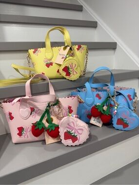 Strawberry Accent Women's Mini Tote Bag Bundle